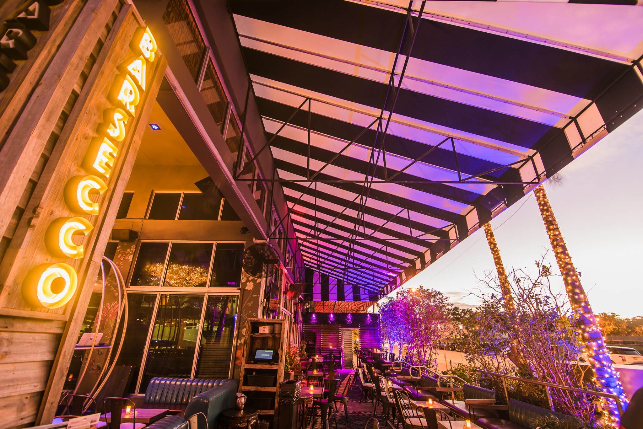 Restaurant and nightlife audio, video and architectural lighting system at Barseco in Brickell, Miami